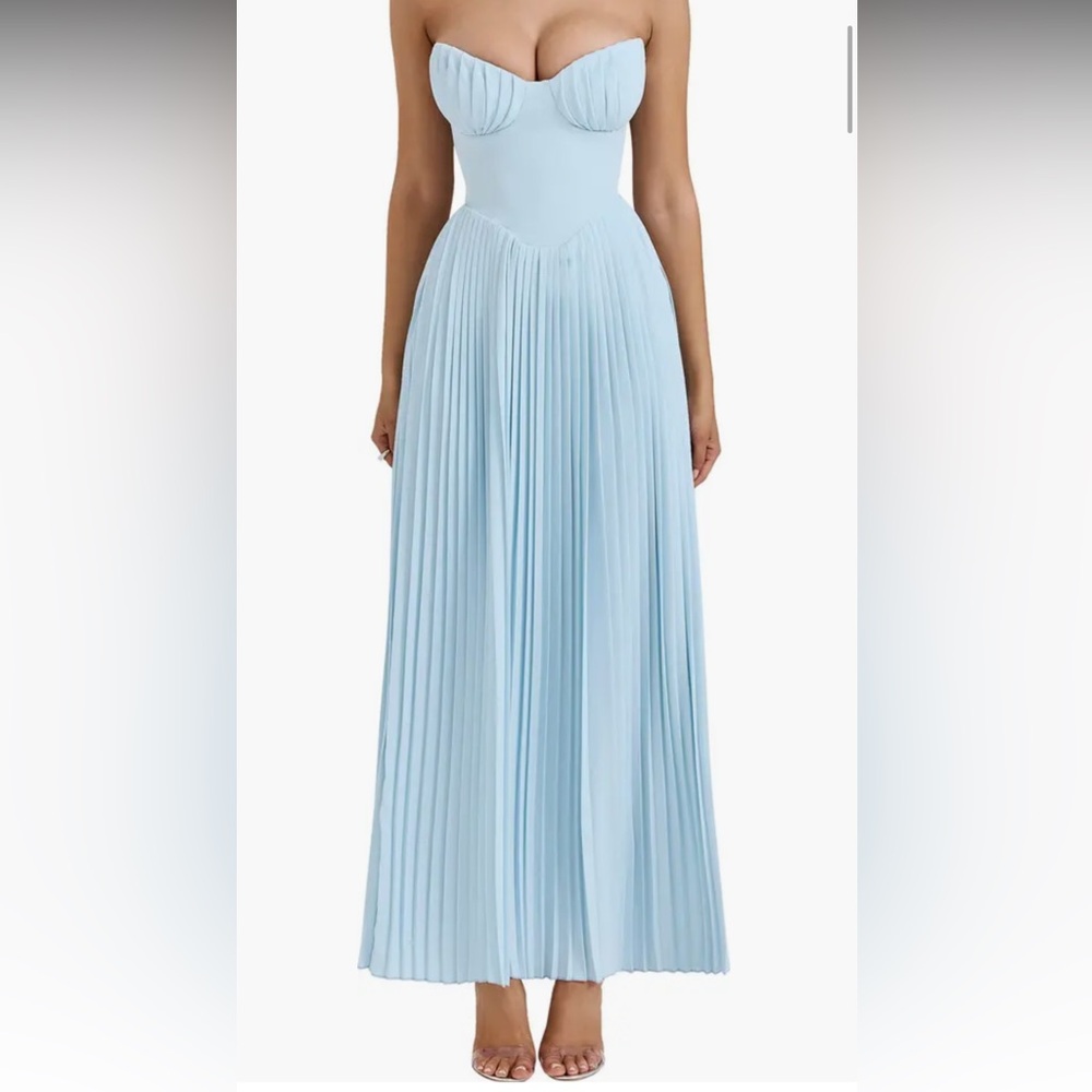 House of CB Light Blue Strapless Dress